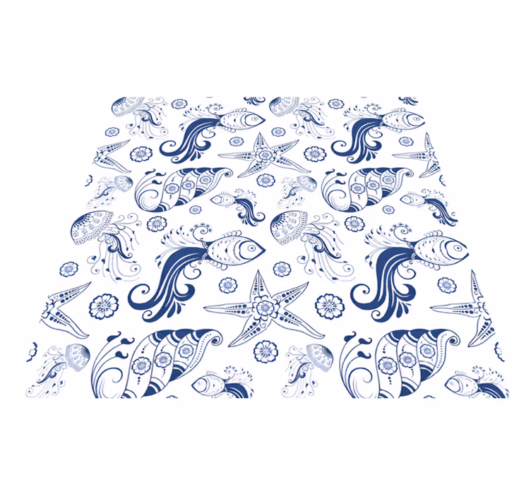Animal mat with decorative marine creatures - TenStickers