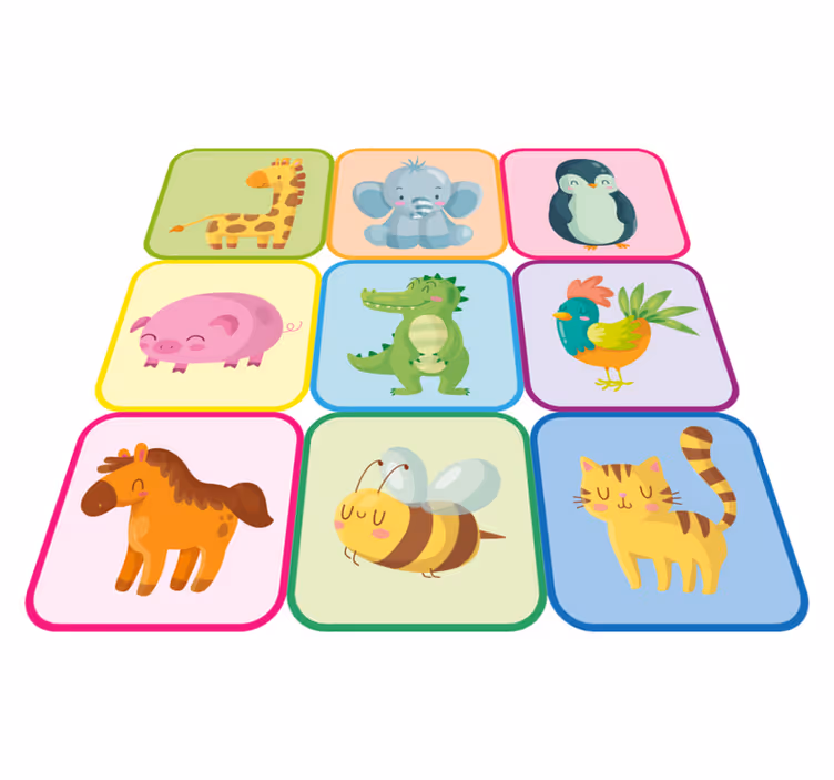 Animal mat with colorful tiles - TenStickers
