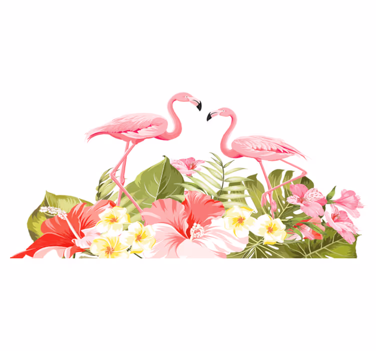 Animal mat tropical flower flamingo design - TenStickers