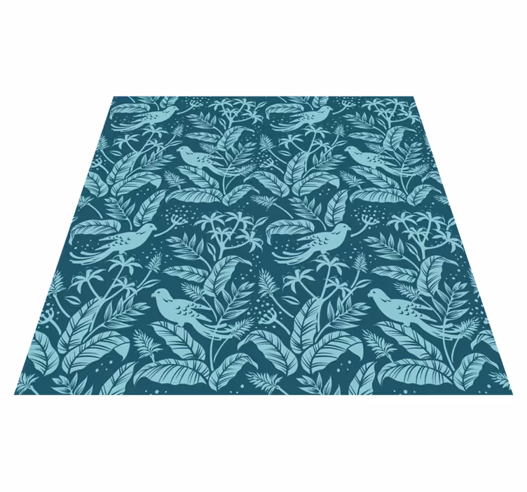 Animal mat with turquoise flying birds design - TenStickers