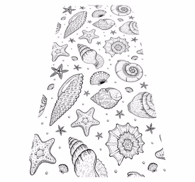 Animal mat featuring marine life and seashells - TenStickers