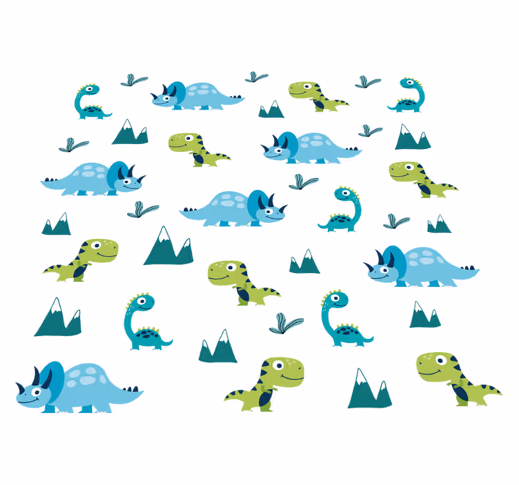 Animal mat nordic dinosaur mountain set - TenStickers