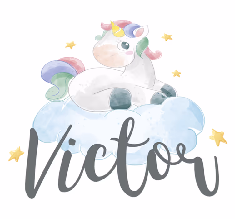 Watercolour unicorn with clouds animal mat - TenStickers