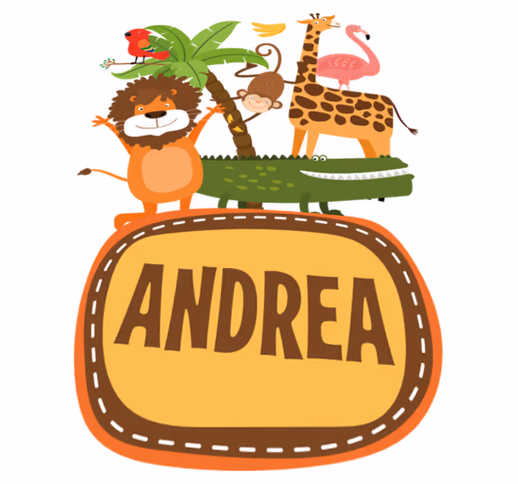 Animal mat jungle tree animals with names - TenStickers