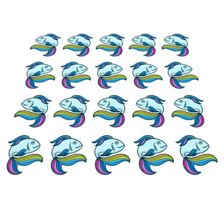 Animal mat blue neon fish - TenStickers