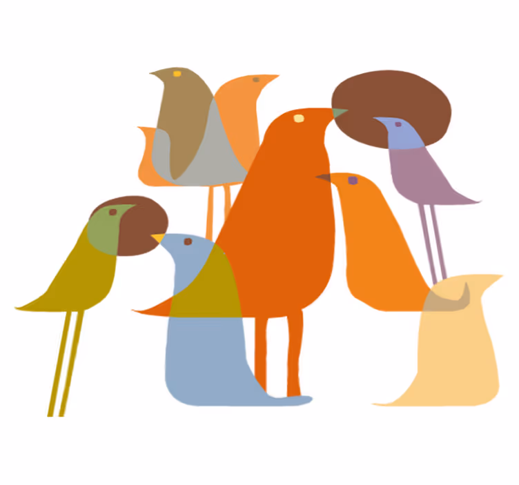 Animal mat birds minimalist design - TenStickers