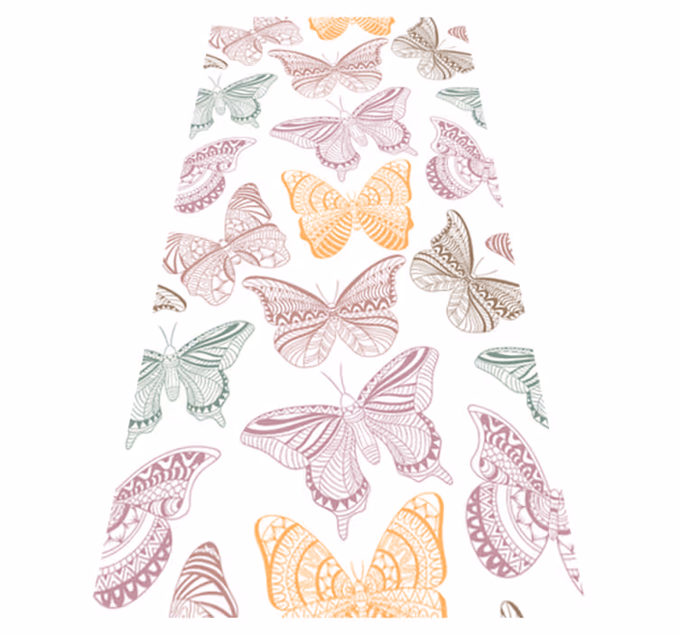 Animal mat with colorful decorative butterflies - TenStickers