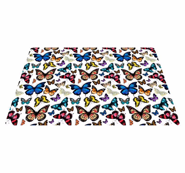 Animal mat with beautiful and colorful butterflies - TenStickers