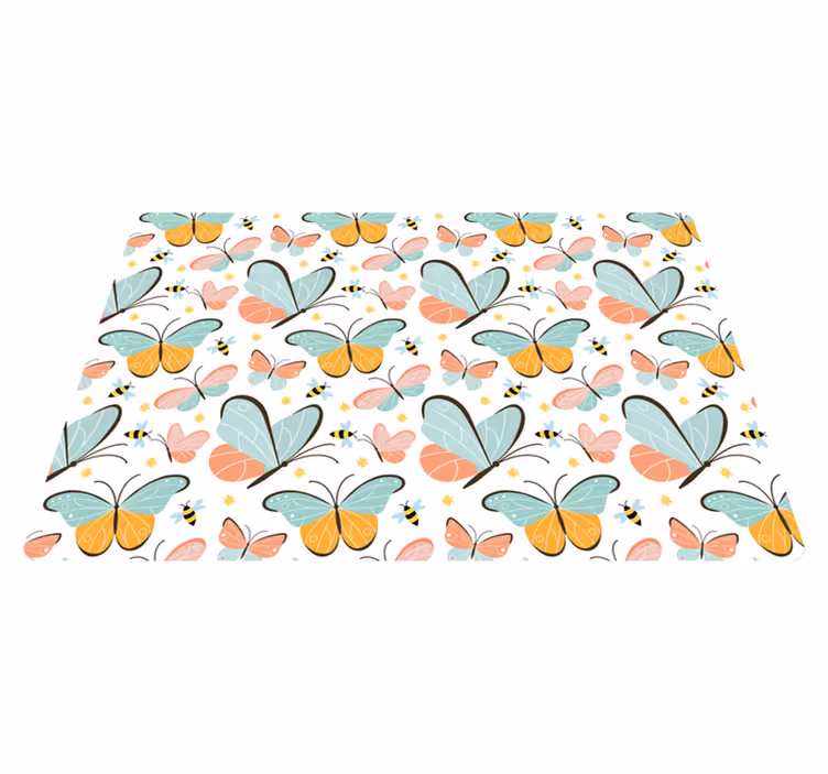 Animal mat butterflies and bees design - TenStickers