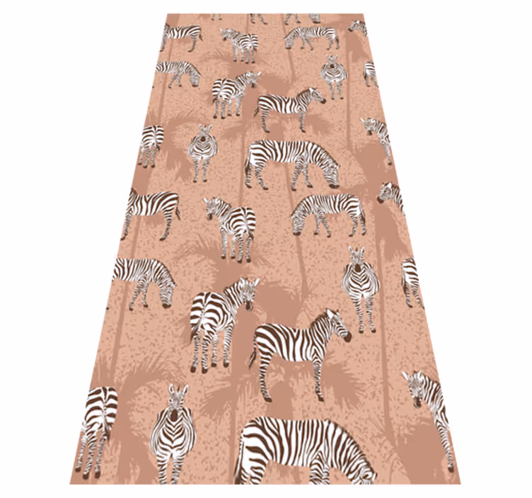 Animal mat zebra and brown palm design - TenStickers