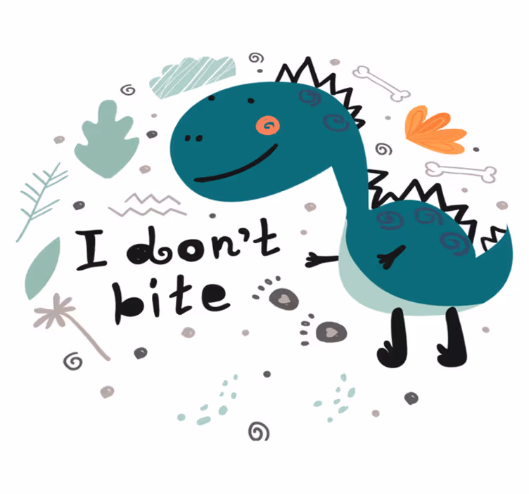 Dinosaur green smiling animal mat - TenStickers
