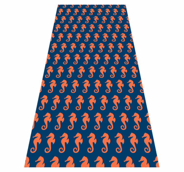 Animal mat with orange sea horse design - TenStickers
