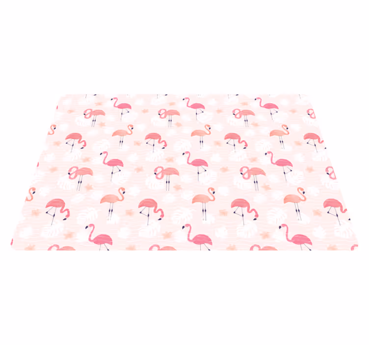 Animal mat with pink flamingo designs - TenStickers