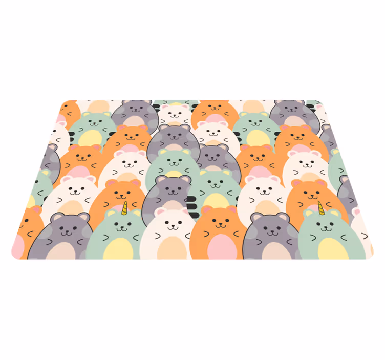 Animal mat multicolor hamsters eating - TenStickers