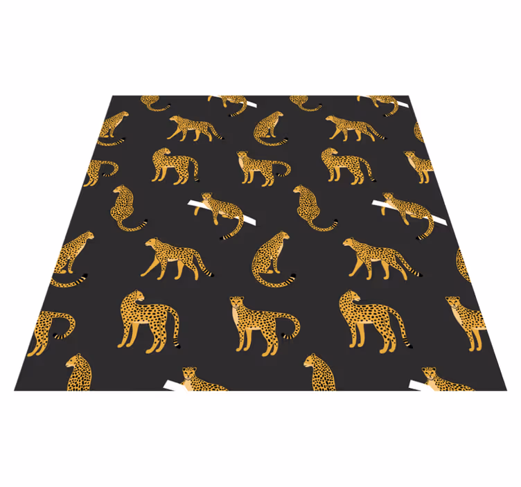 Animal mat with leopard print on dark background - TenStickers