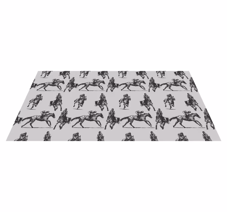 Gray western horses animal mat - TenStickers
