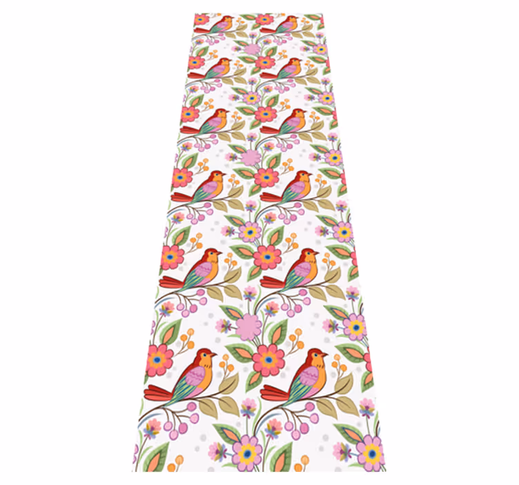 Animal mat with red and orange birds design - TenStickers