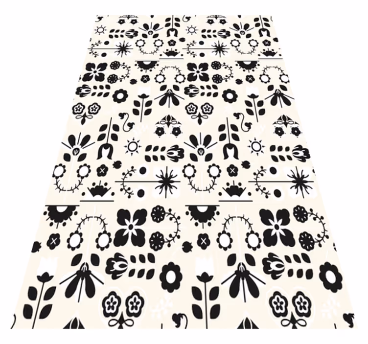 Animal mat with black and white folk design - TenStickers