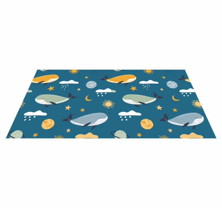 Trendy whale pattern animal mat - TenStickers