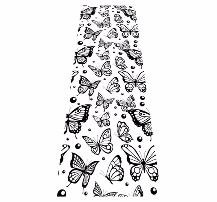 Monocolor butterflies and dots animal mat - TenStickers