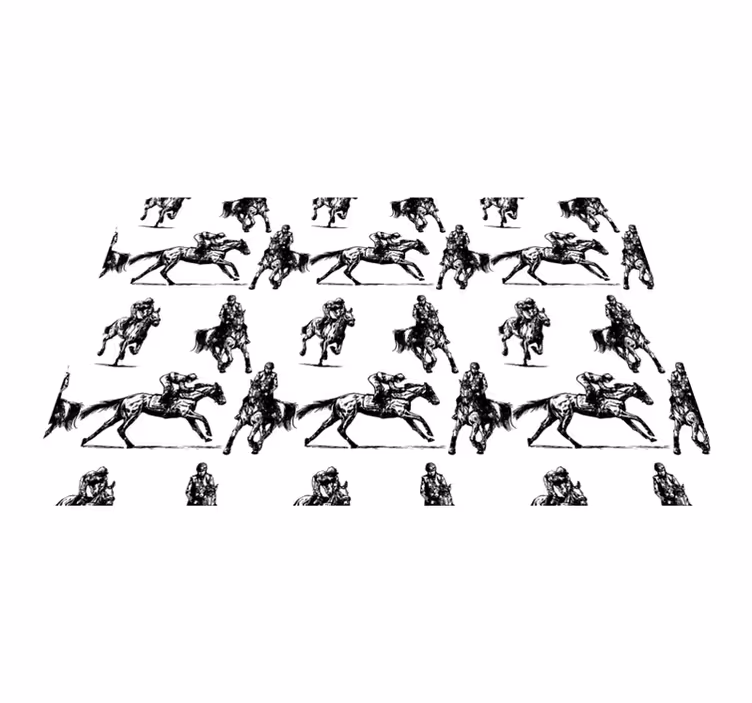 Animal mat black and white horse design - TenStickers