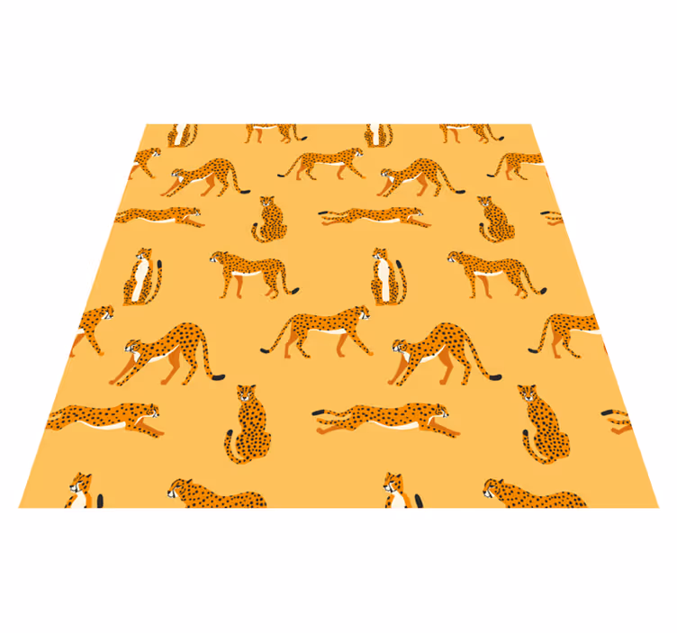Animal mat with yellow leopard graphic pattern - TenStickers