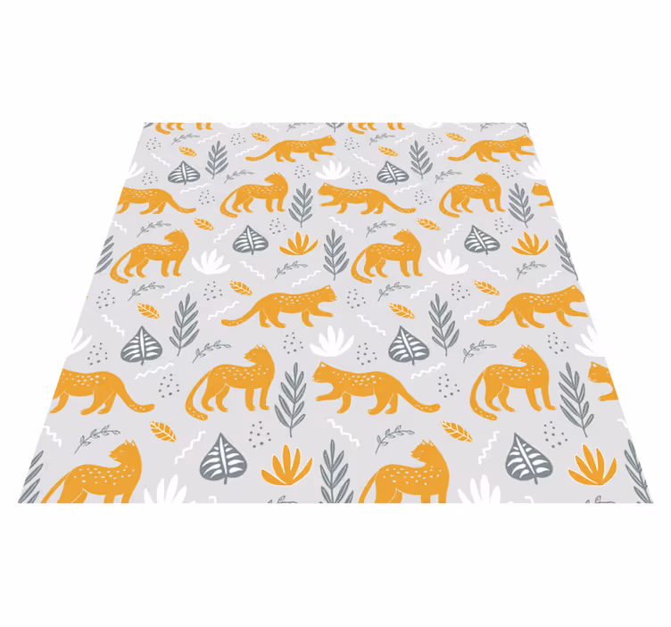 Animal mat leopard walk light background pattern - TenStickers