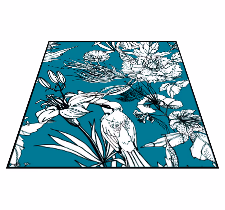Elegant white wild birds animal mat - TenStickers