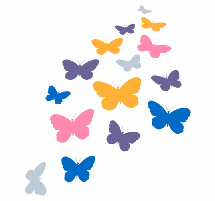 Animal mat with colorful butterflies flying - TenStickers