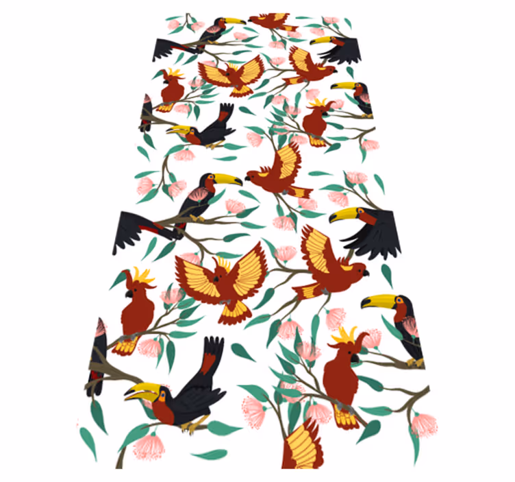 Flying parrots and toucans animal mat - TenStickers