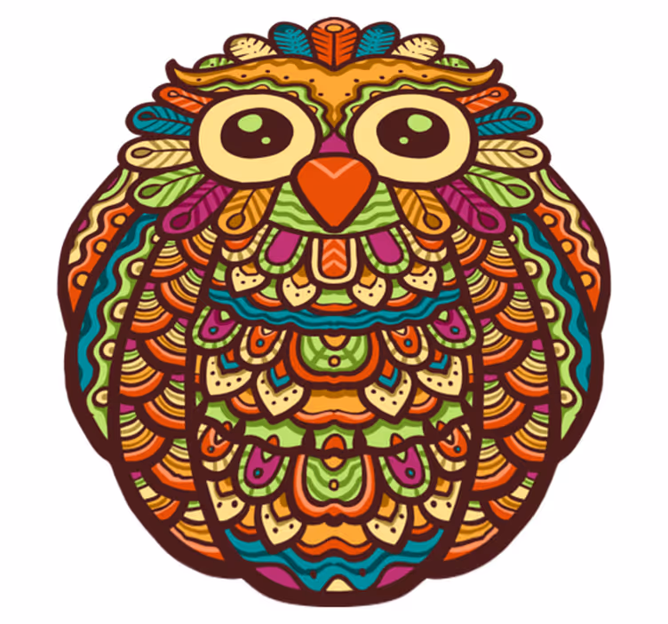 Animal mat with vibrant owl artwork - TenStickers