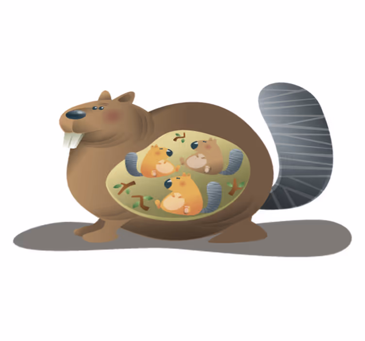Squirrel mother animal mat - TenStickers