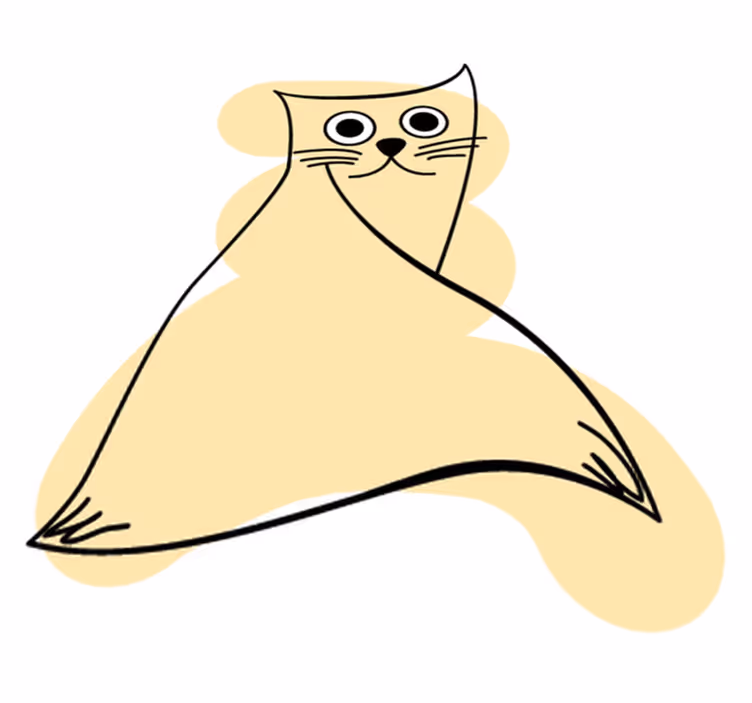 Animal mat beige painted cat - TenStickers