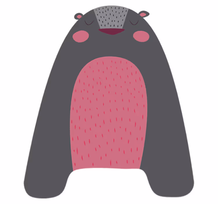 Animal mat grey bear for kids - TenStickers