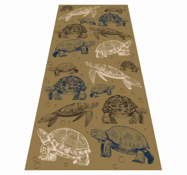 Beige background turtles animal mat - TenStickers