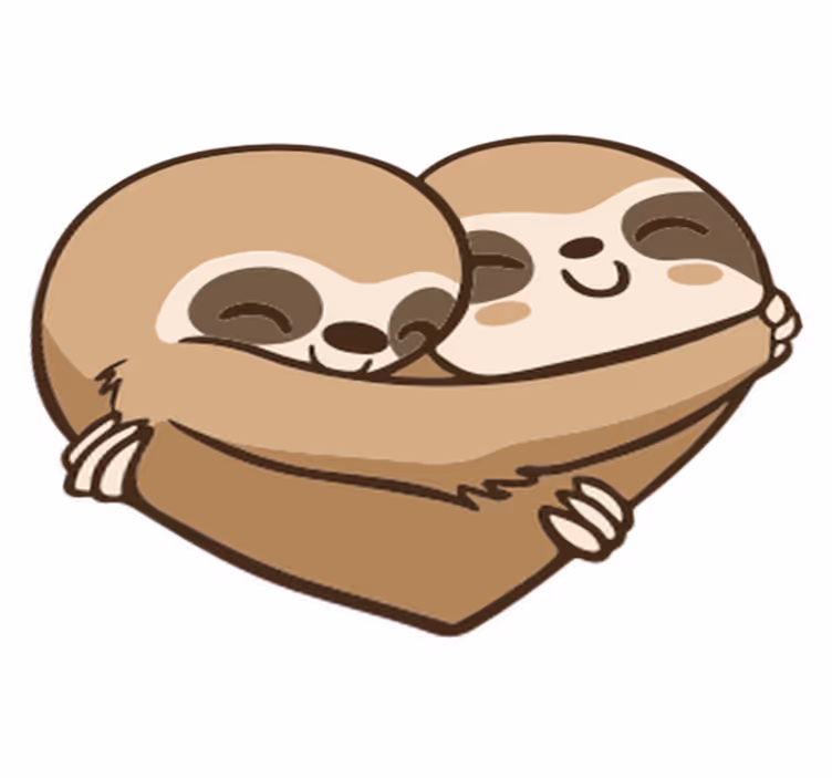 Animal mat anime sloth heart - TenStickers