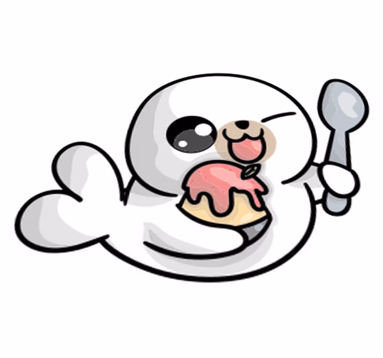 Animal mat anime baby seal - TenStickers