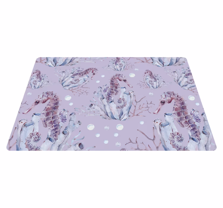 Animal mat watercolor seahorse design - TenStickers