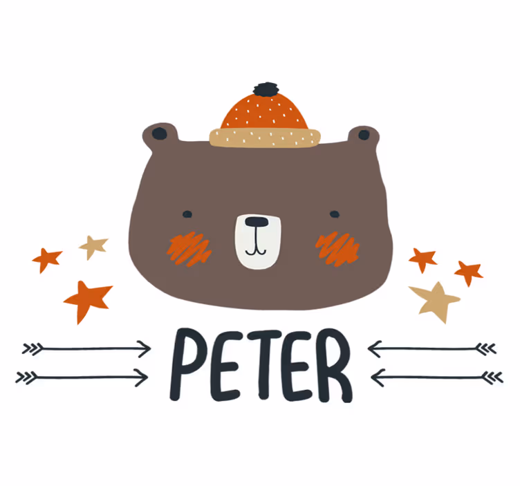 Nordic cute bear personalized animal mat - TenStickers