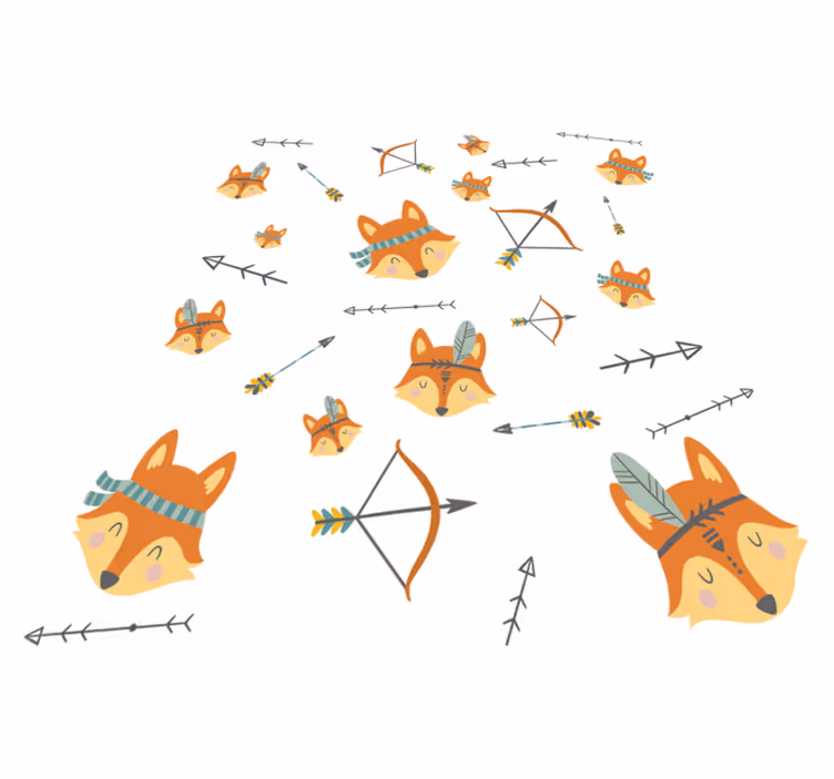 Animal mat set of foxes and arrows - TenStickers