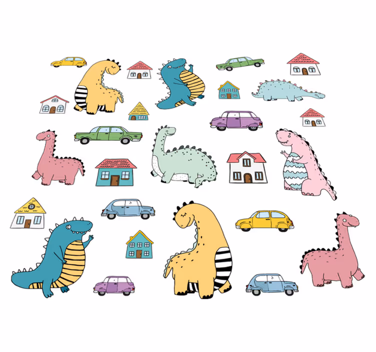 Animal mat nordic dinosaurs play set - TenStickers