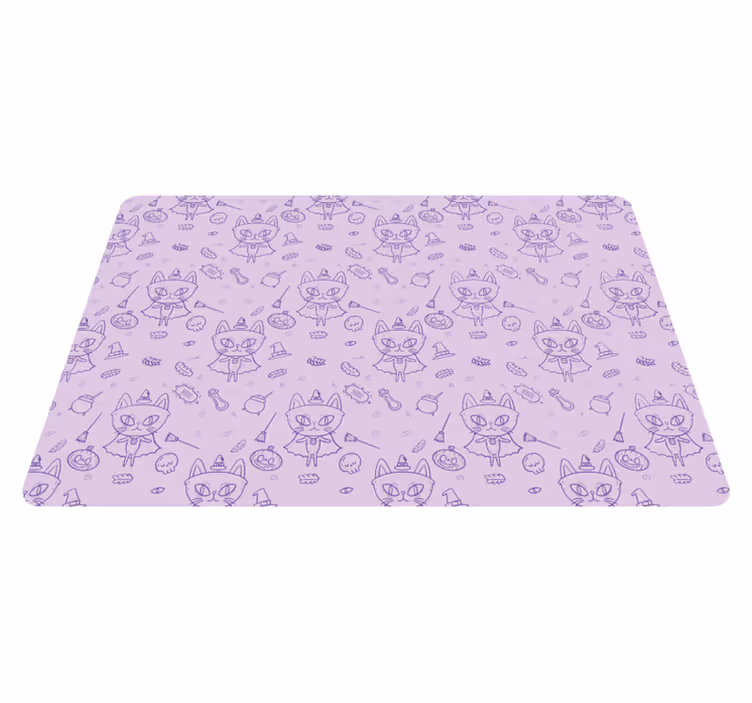 Witch cat cartoon animal mat - TenStickers