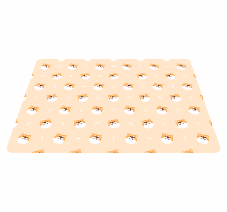 Cute dog face cartoon animal mat - TenStickers