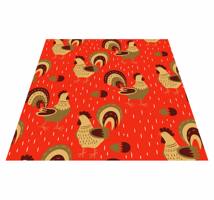 Animal mat with chinese rooster design - TenStickers