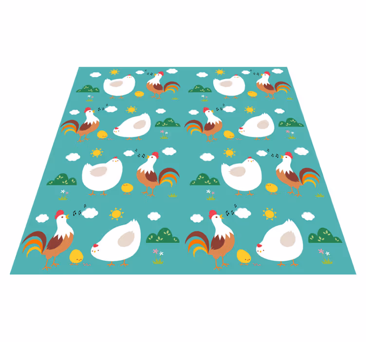 Animal mat with singing rooster design - TenStickers