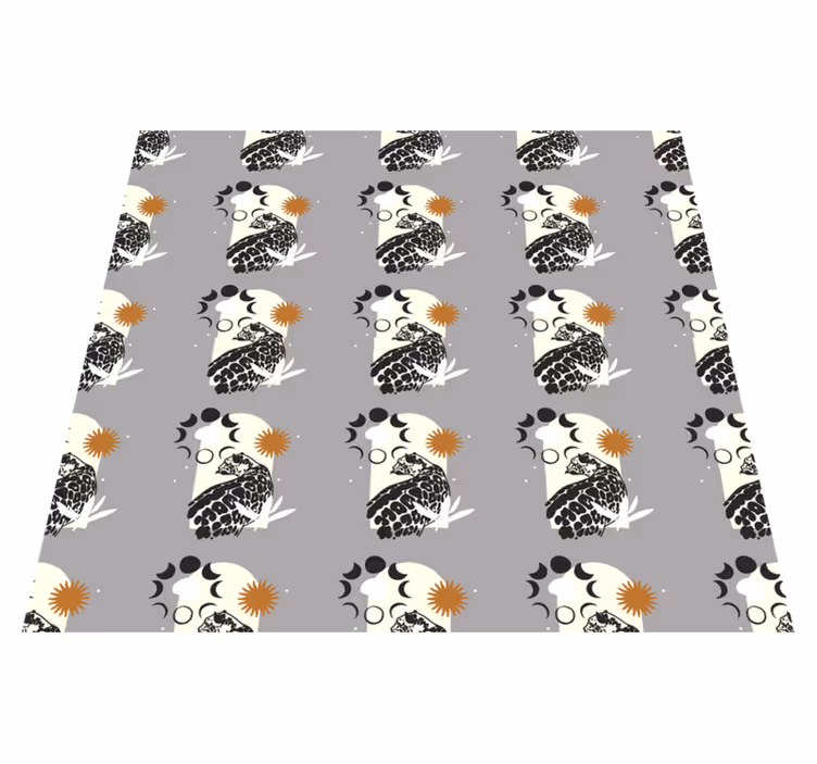 Animal mat black leopard under moon design - TenStickers