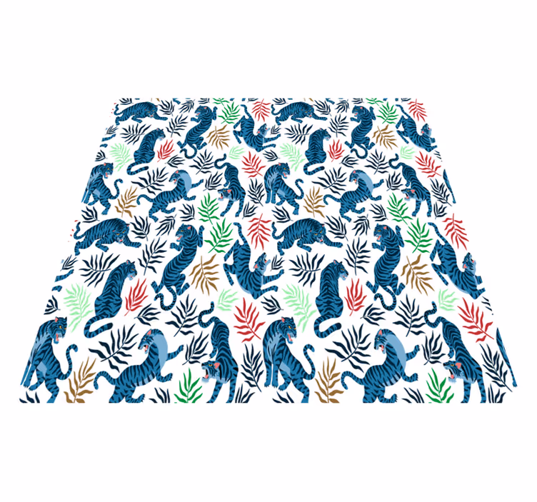 Colorful and fearsome leopards animal mat - TenStickers