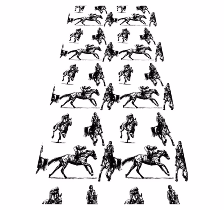 Animal mat black and white horse design - TenStickers