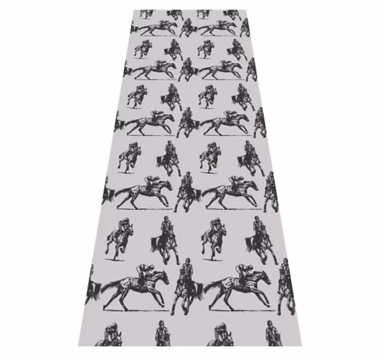 Animal mat featuring gray horses in various poses - TenStickers