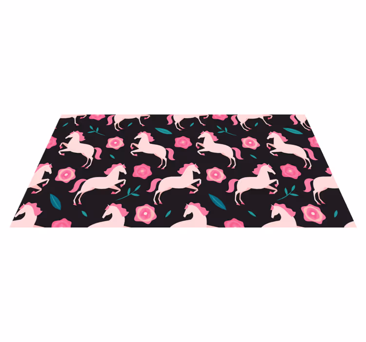 Animal mat with floral horse designs - TenStickers